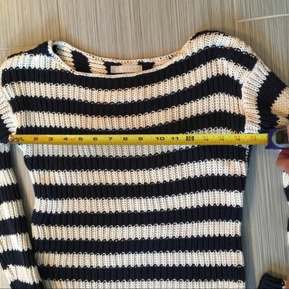 Hinge Navy and Cream Striped Sweater - Picture 4 of 6